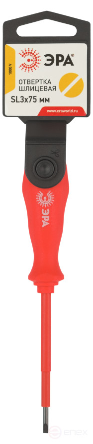 75SL3D Screwdriver ERA SL3x75 mm dielectric slot up to 1000 V two-component handle