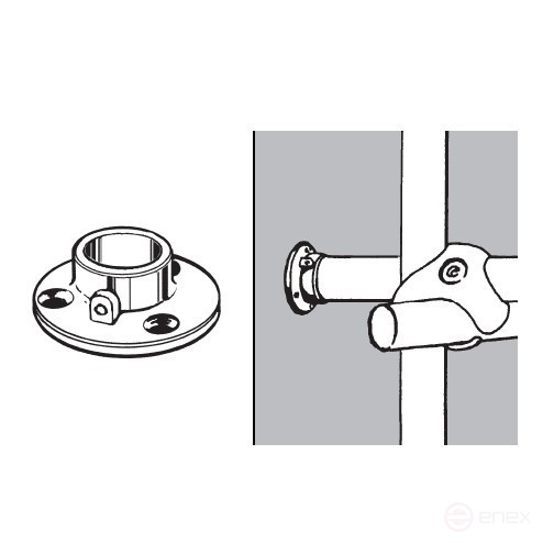 Крепление (розетка) трубы d25 (510А), хром AKS