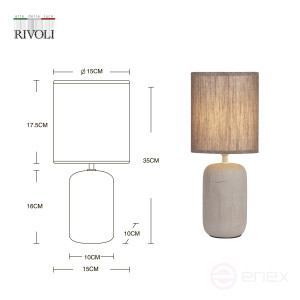 7039-501 Rivoli Ramona 7039-501 Table Lamp 1* E14 40W ceramic brown with lampshade