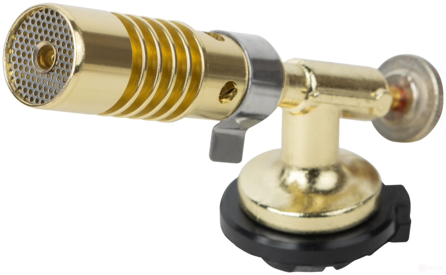 Gas burner for collet cylinder, metal housing, manualignition, brass valve, 20 mm nozzle