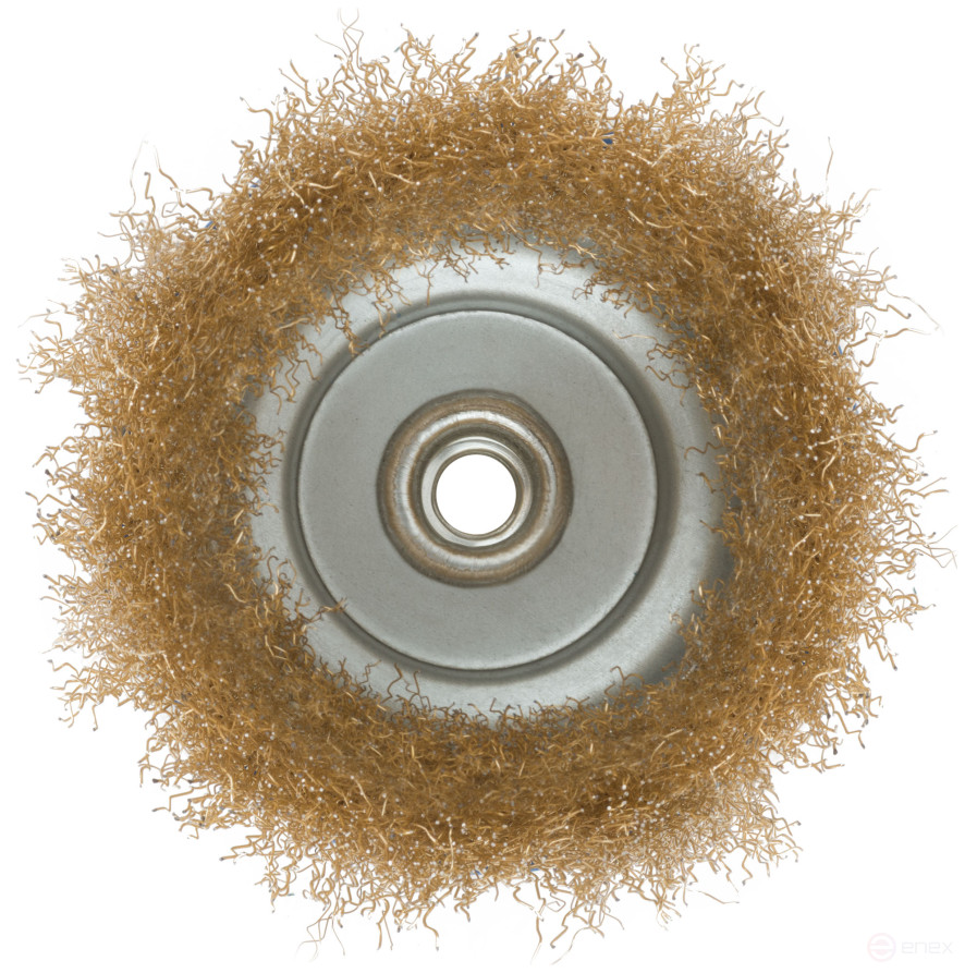 Korschetka, type "cup", nut M14, steel latuned wavy wire 125 mm