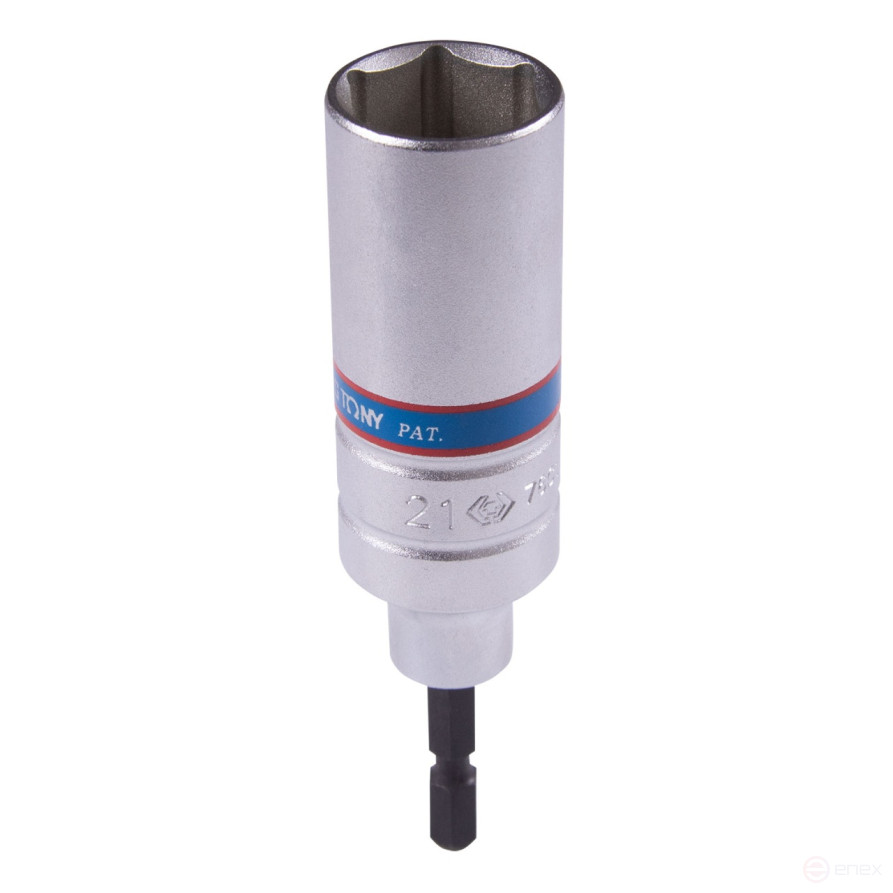 Головка для шуруповерта шестигранная 1/4", 21 мм, L = 110 мм KING TONY 76C1121M