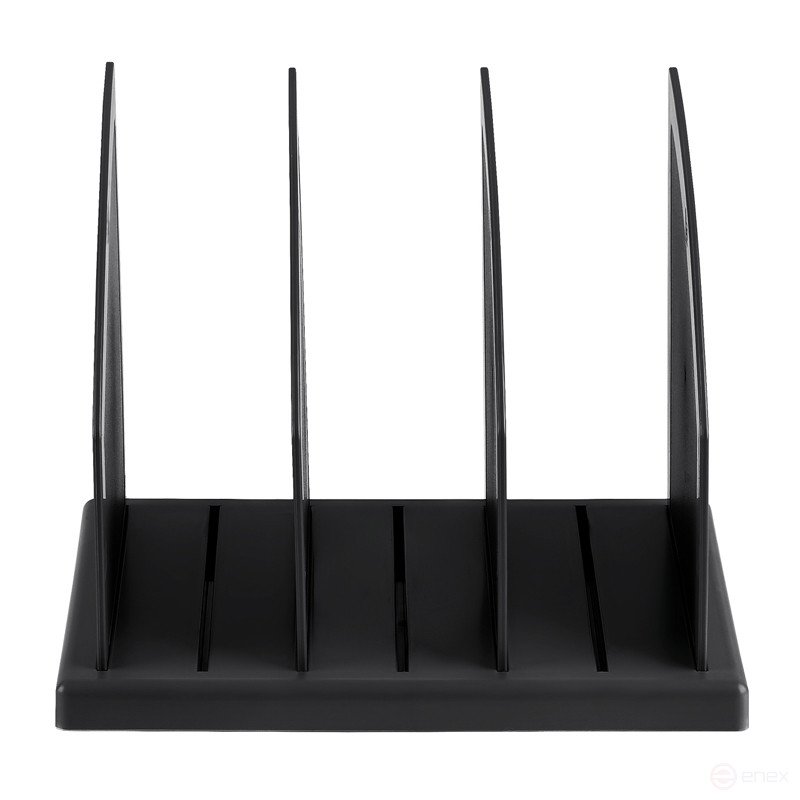 Подставка для журналов и бумаг СТАММ, сборная, 3 отделения, черная