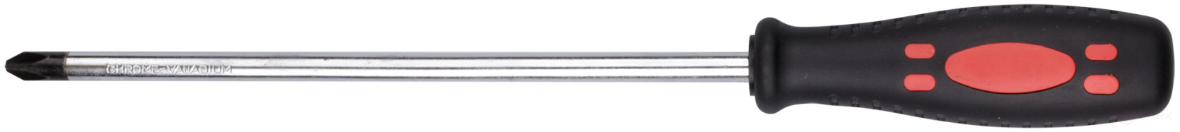 Screwdriver "Standard", CrV steel, rubberized black and red handle 8x200 mm PH3
