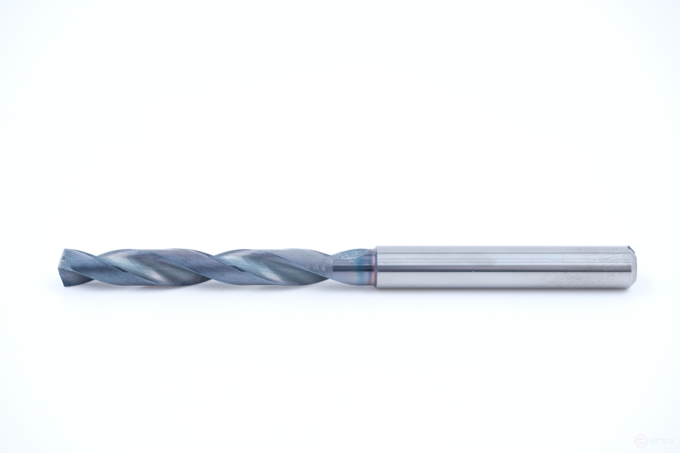 Spiral carbide drill bit with cylindrical tail 5xD, MSN series, d-6.6 mm
