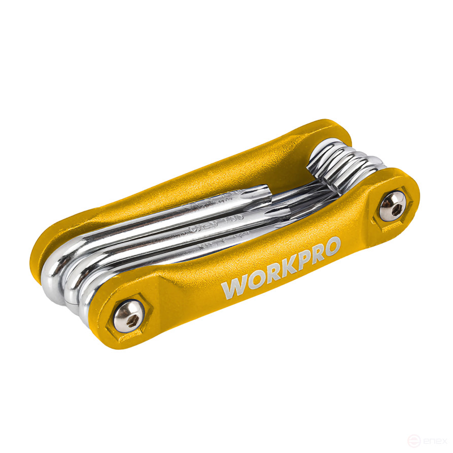 Ключи 6-гранные складные TORX 8шт проф WP222025 WORKPRO