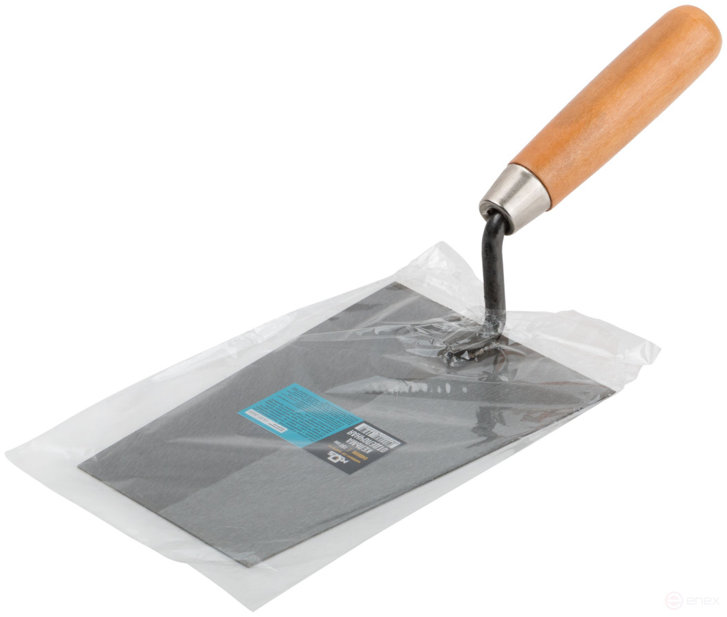 Finishing trowel, tool steel, wooden handle 180 mm