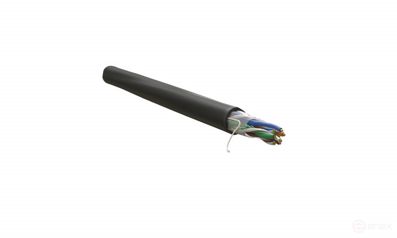 WRline WR-UTP-4P-C5E-PE-BK Кабель витая пара, неэкранированный U/UTP, категория 5e, 4 пары (0,50 мм), одножильный, внешний, PE, черный, 305 м