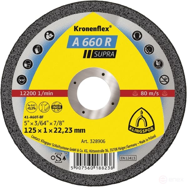 Отрезной круг INOX A 660 R Supra, 125 x 1 x 22,23