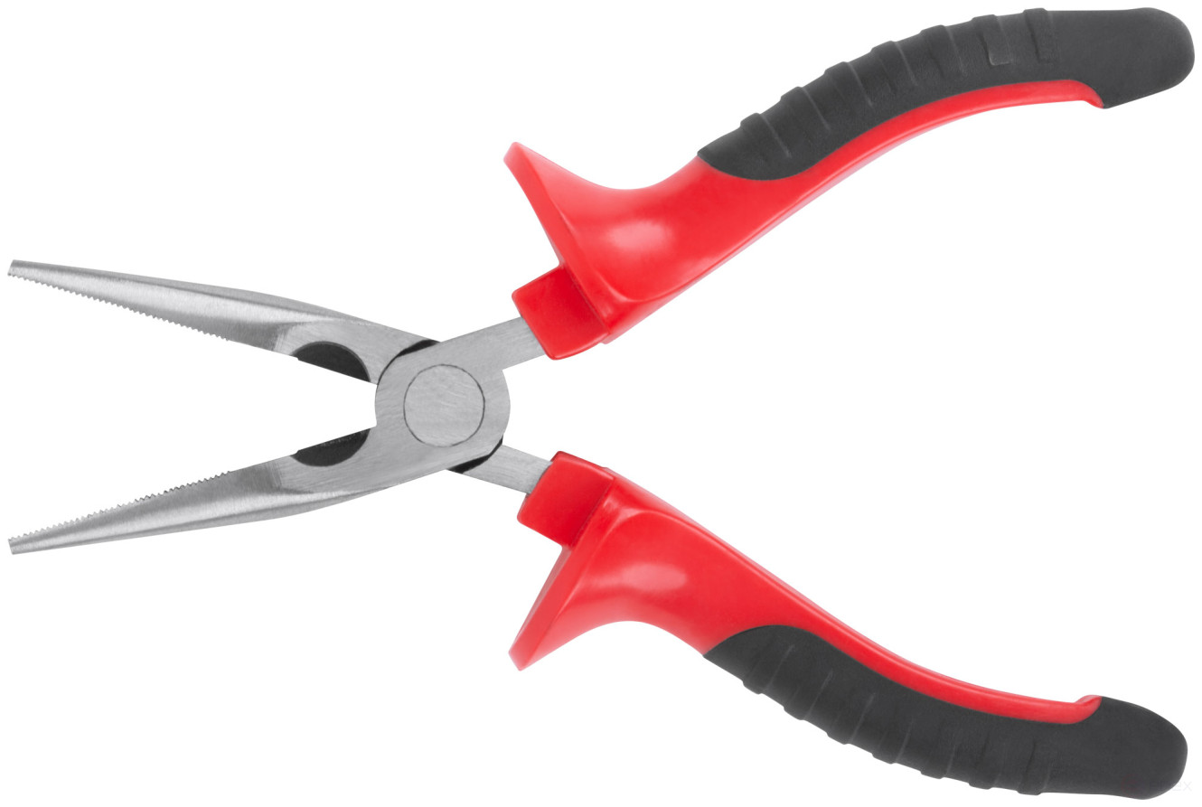 Тонконосы "Оптима", двухцветные обрезиненные ручки, полированная сталь 165 мм