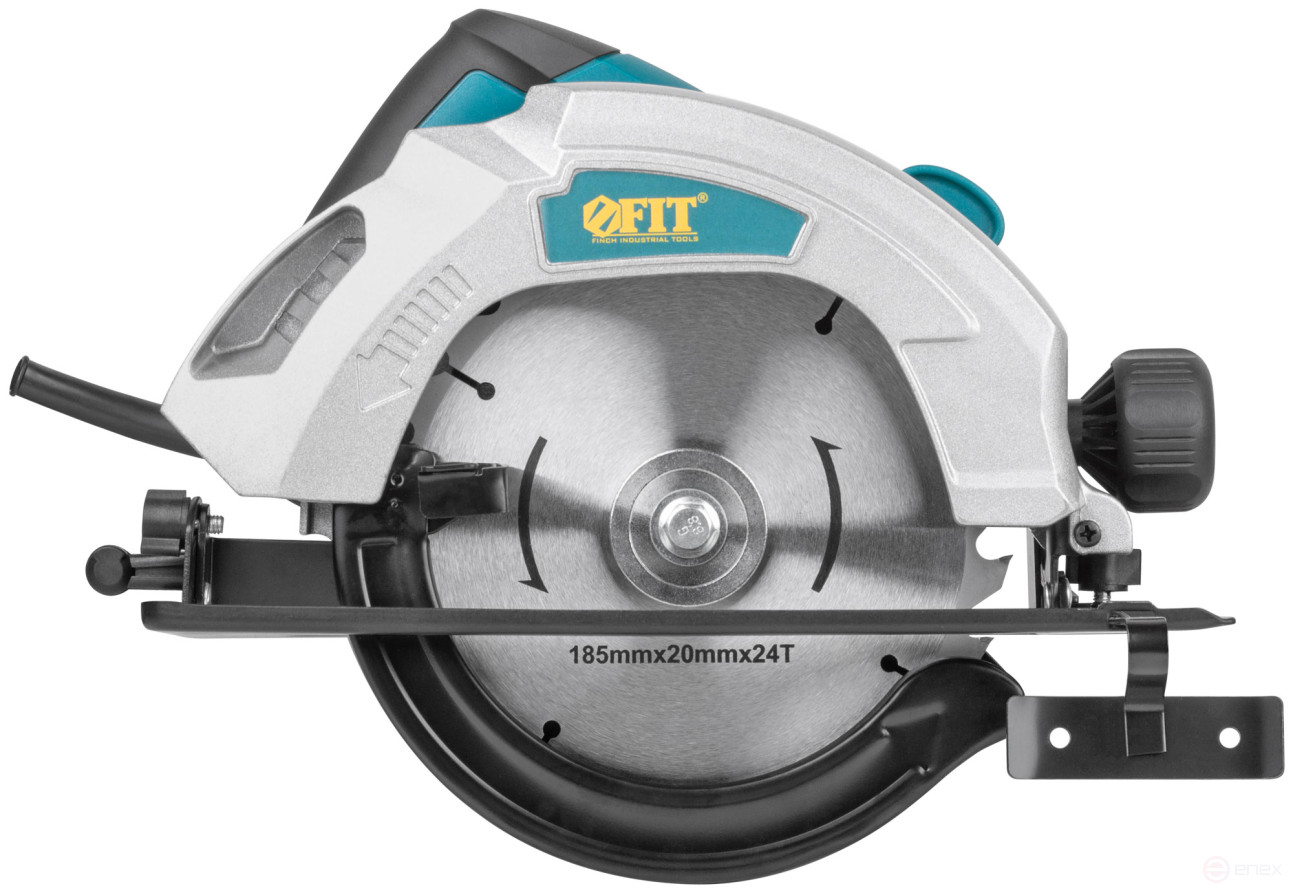 Пила дисковая 1300 Вт; 4500 об/мин; 185/20 мм; 4,4 кг; жел. опора; рез. накл.; блок шпинд.; коробка