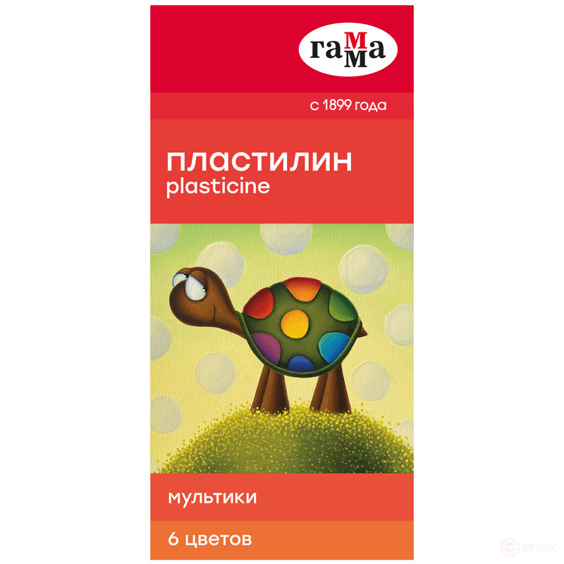 Пластилин Гамма "Мультики", 06 цветов, 120г, со стеком, картон. упаковка