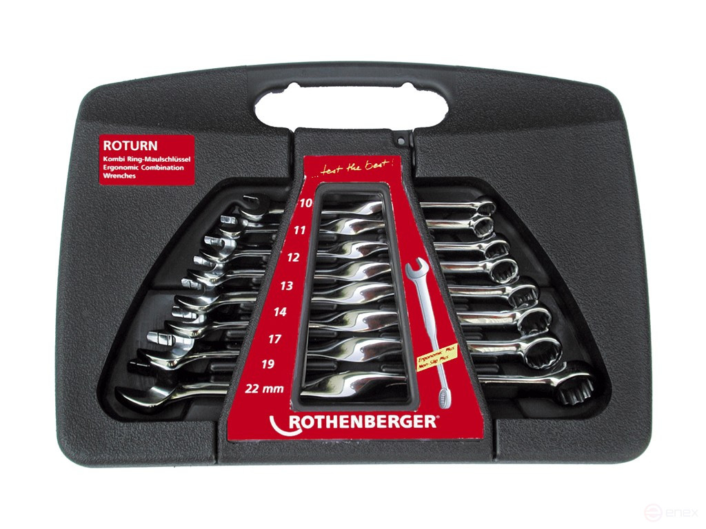 Набор ключей накидной/рожковый 10-22 мм, 8 шт.