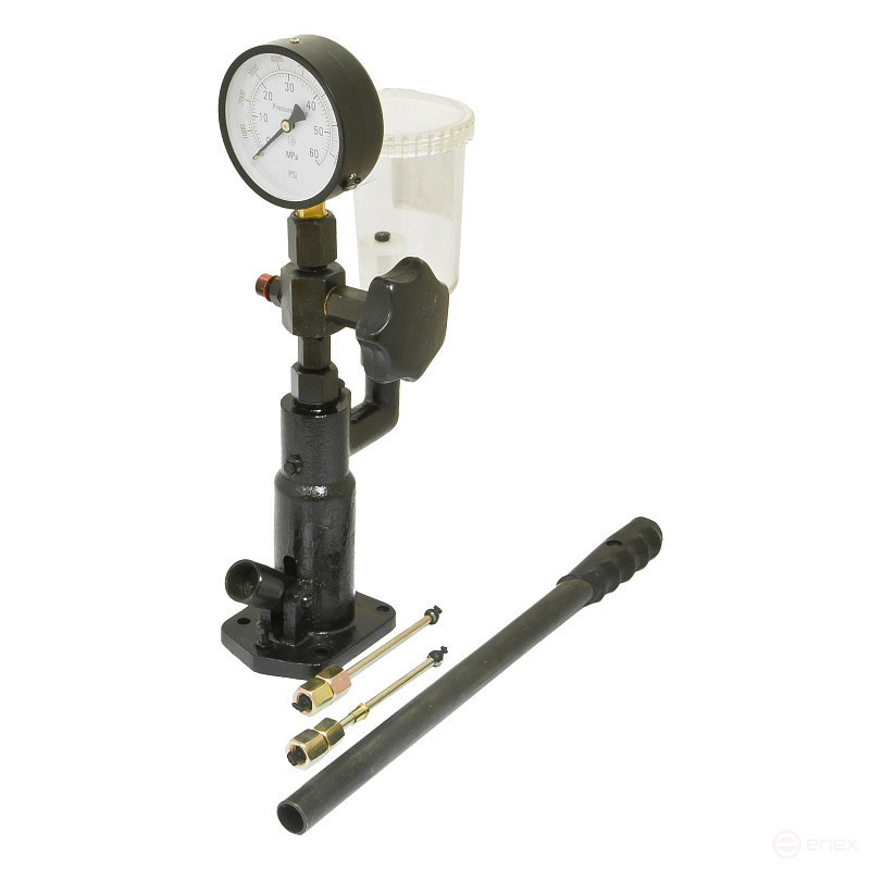 ER-86306 diesel injectors test bench with pressure gauge and threaded adapter adapters (M12KHM12, M12KHM14), EUREKA repair kit /1/4