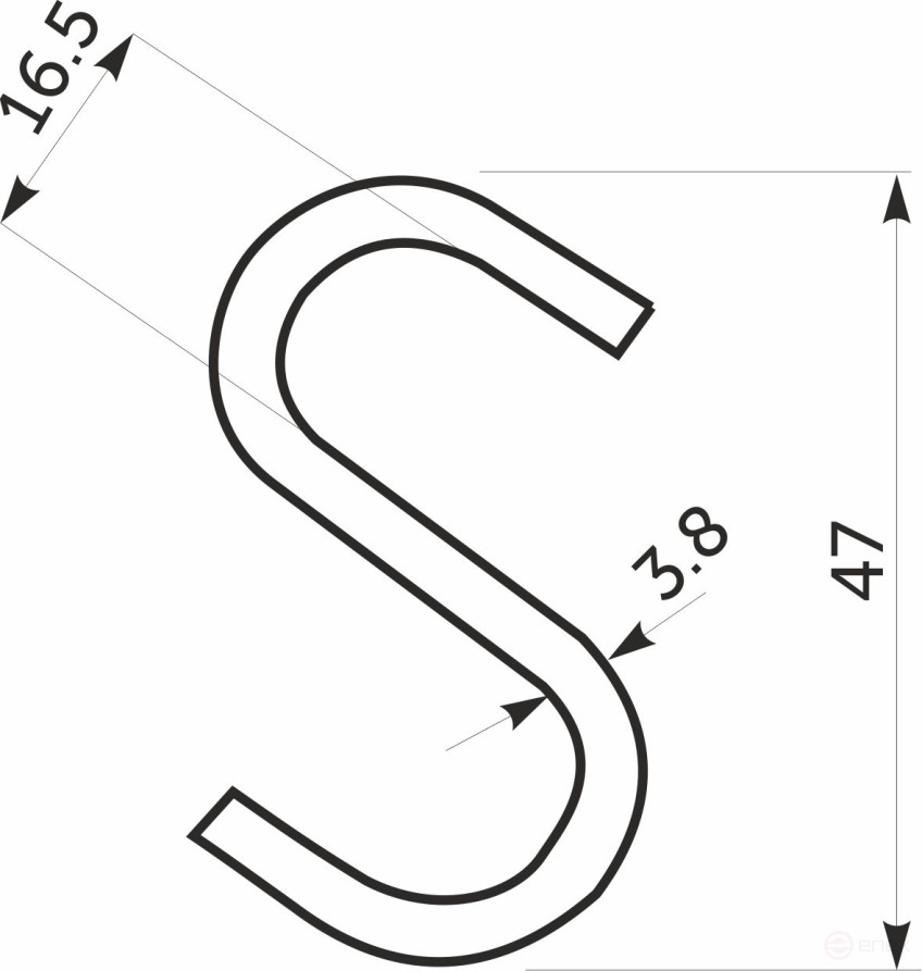 Крючок на трубу d16 хром AKS