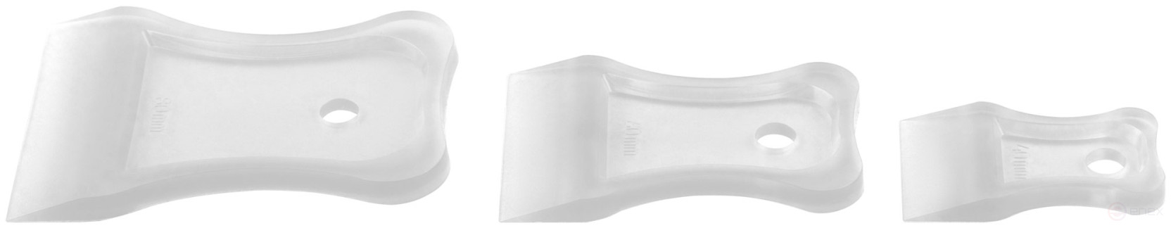 Шпатели, мягкий пластик, 40/60/80 мм, набор 3 шт., прозрачные