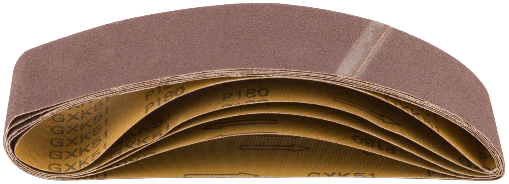 Ленты шлифовальные бесконечные, водостойкие, на тканевой основе, 5 шт., 75х533 мм Р 180