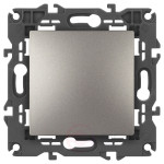 Кнопка ЭРА Elegance 14-1111-16 , 10АХ-250В, Elegance, титан