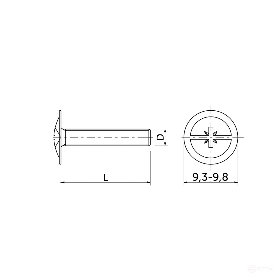 Винт для ручек М4*20 (уп/1тыс.шт) AKS