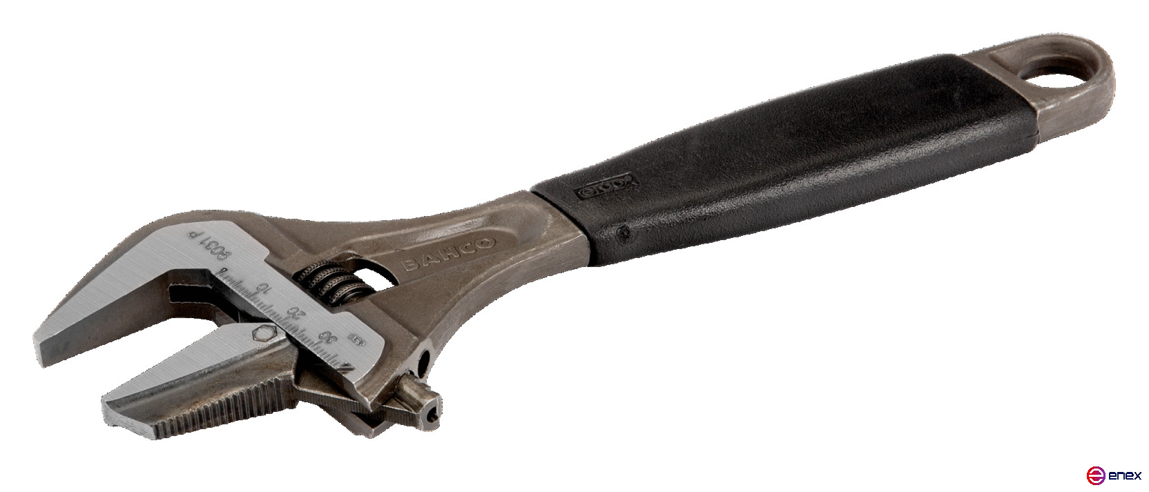ERGO reversible adjustable wrench, length 218/grip 39 mm, rubber handle