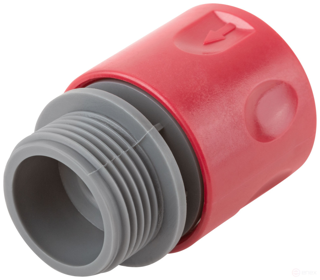 Plastic connector, 3/4" external thread