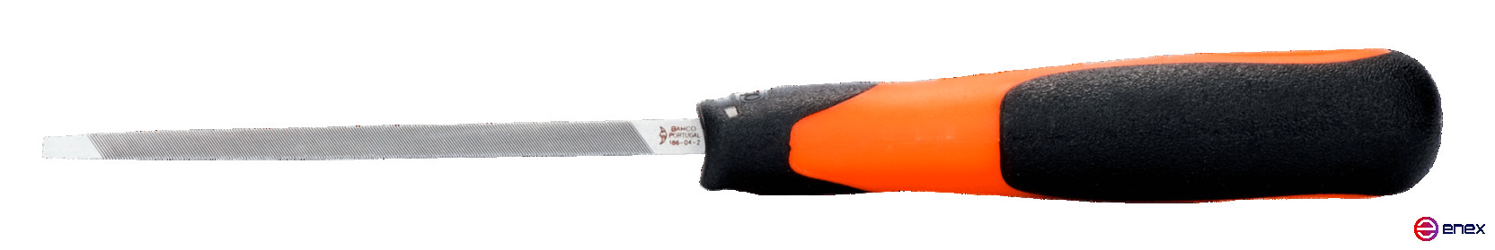 Напильник тонкий трехгранный с рукояткой ERGO 125 мм, насечка личная