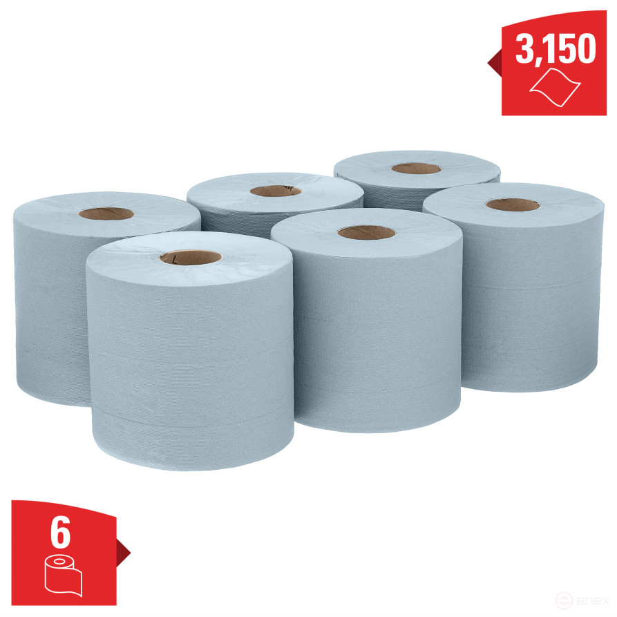 WypAll® L10 EXTRA Cleaning Material - Controlled Feed Roll / Blue (6 Rolls x 525 sheets)
