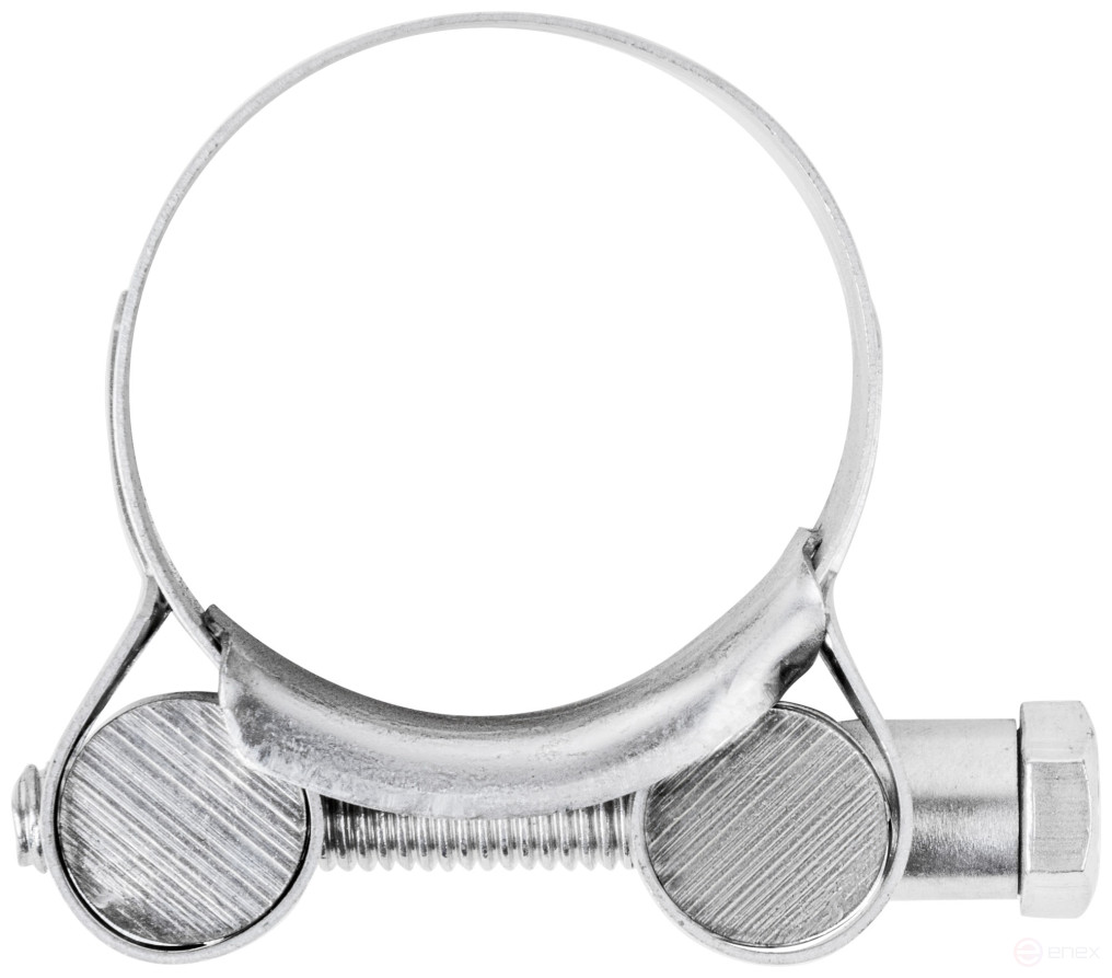 The clamp is a crimping power hinge, stainless steel.steel 32-35 mm