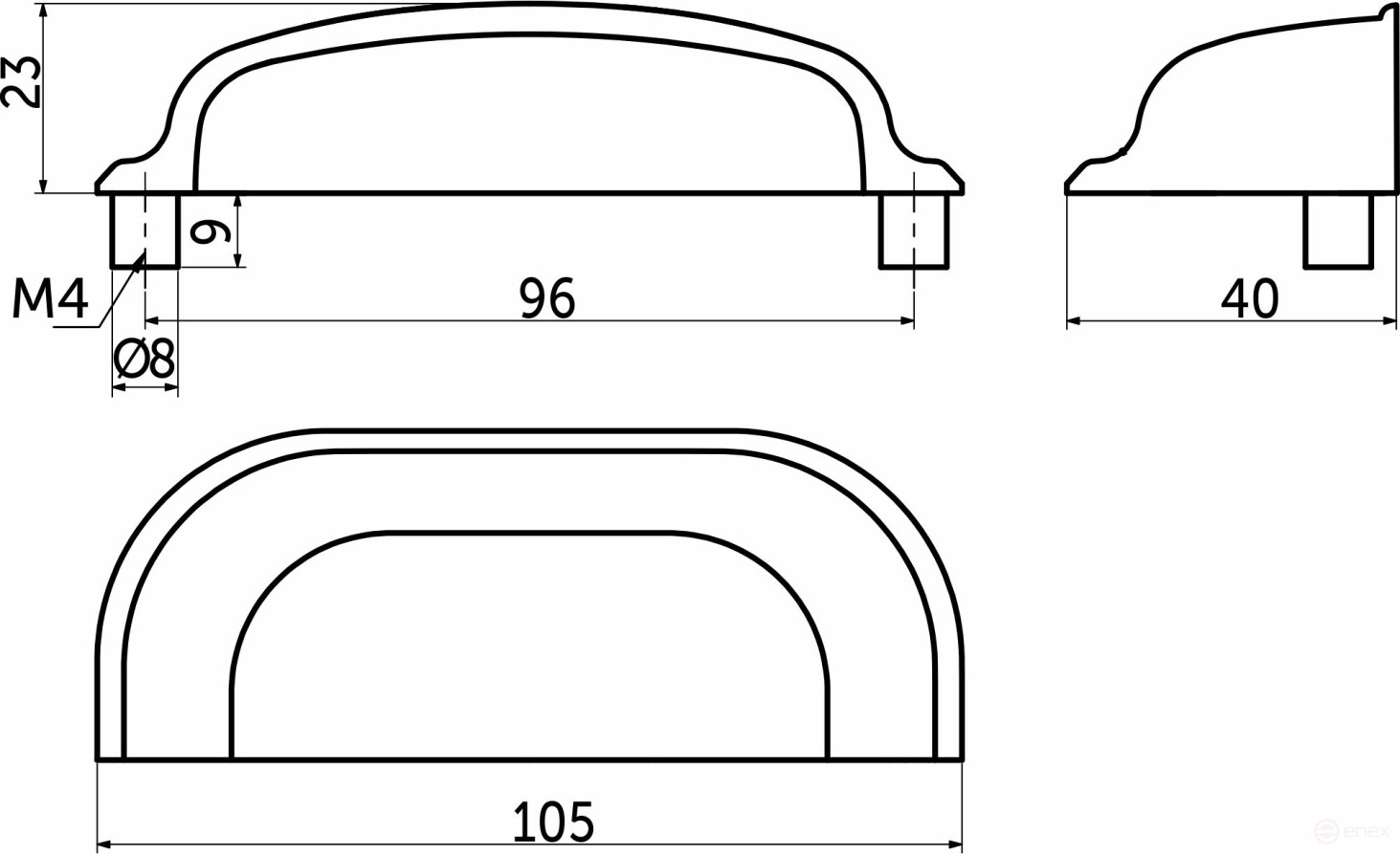 Ручка меб. скоба мет. PRIMA 96 хром, AKS