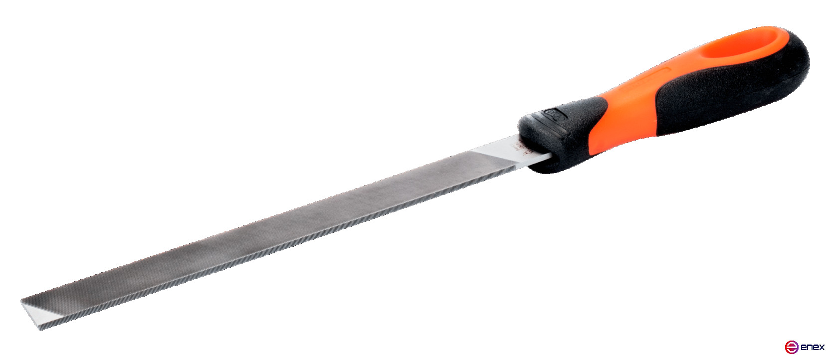 Напильник плоский с закругленной кромкой с рукояткой ERGO 200 мм, насечка личная