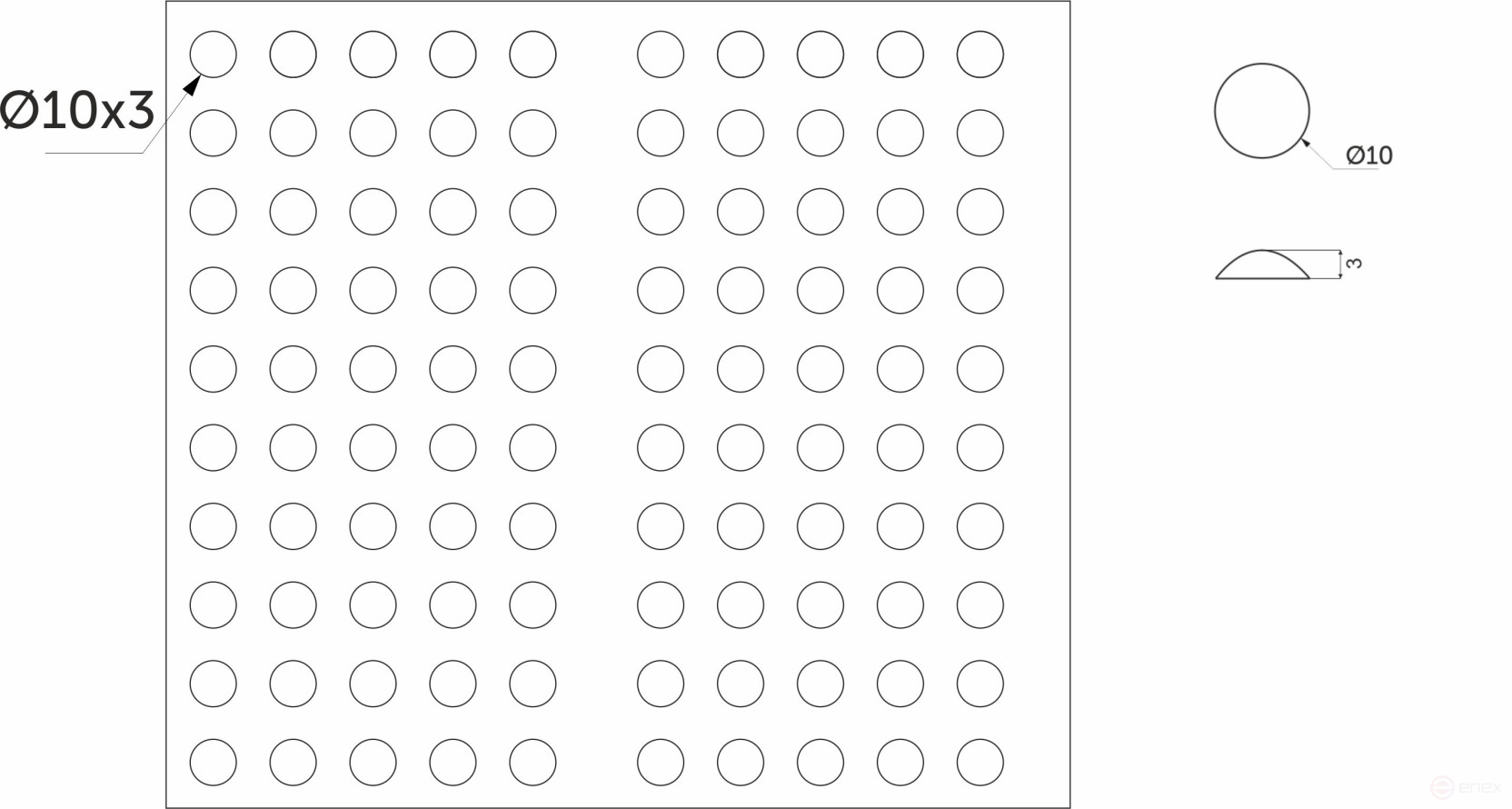 Silicone bump d10 h=3 AKS (sheet-50 pcs.)