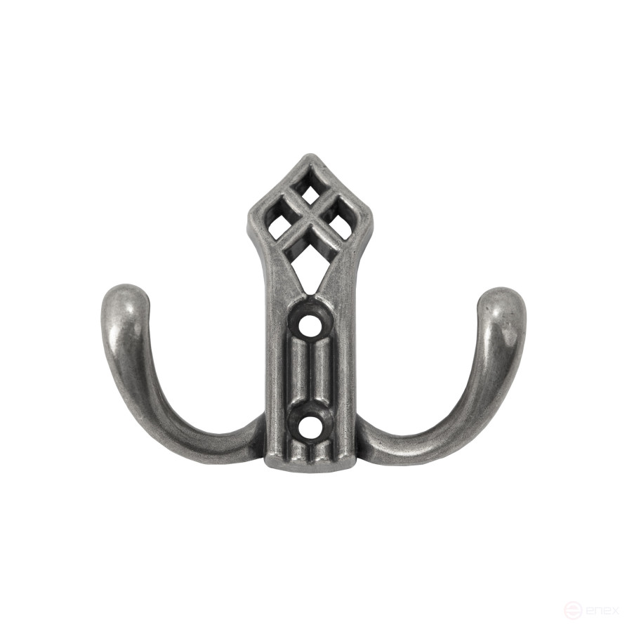 Hook metal two-horn metal PALAZZO antique silver AKS