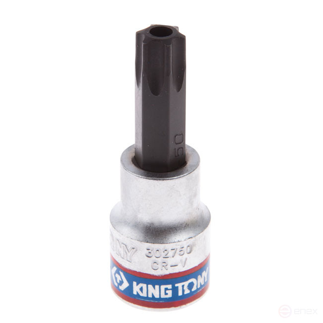 Насадка (бита) торцевая 3/8", Torx, T50, L = 50 мм, с отверстием KING TONY 302750