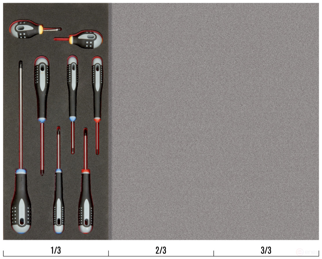 Fit&Go Набор отверток шлицевые/Phillips/Pozidriv в ложементе, 8 шт