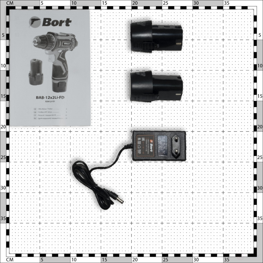 Cordless drill-screwdriver BORT BAB-12x2Li-FD (2x1.5 Ah+battery)