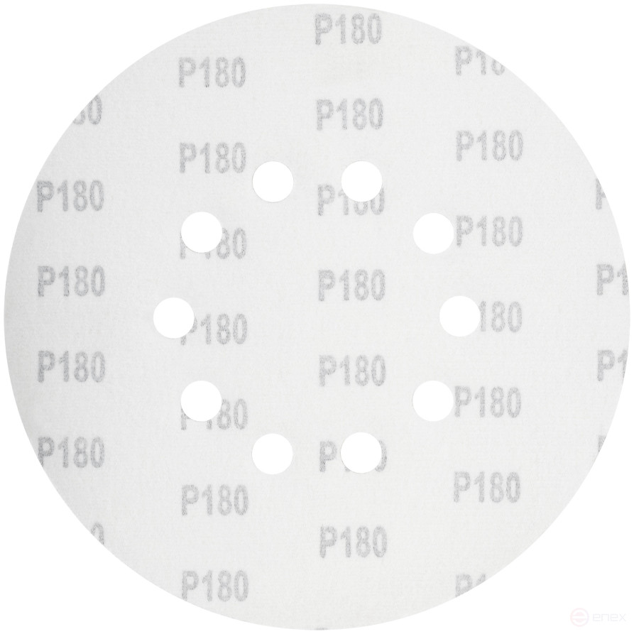 Круги шлифовальные с отверстиями (липучка), алюминий-оксидные, 225 мм, 5 шт. Р 180