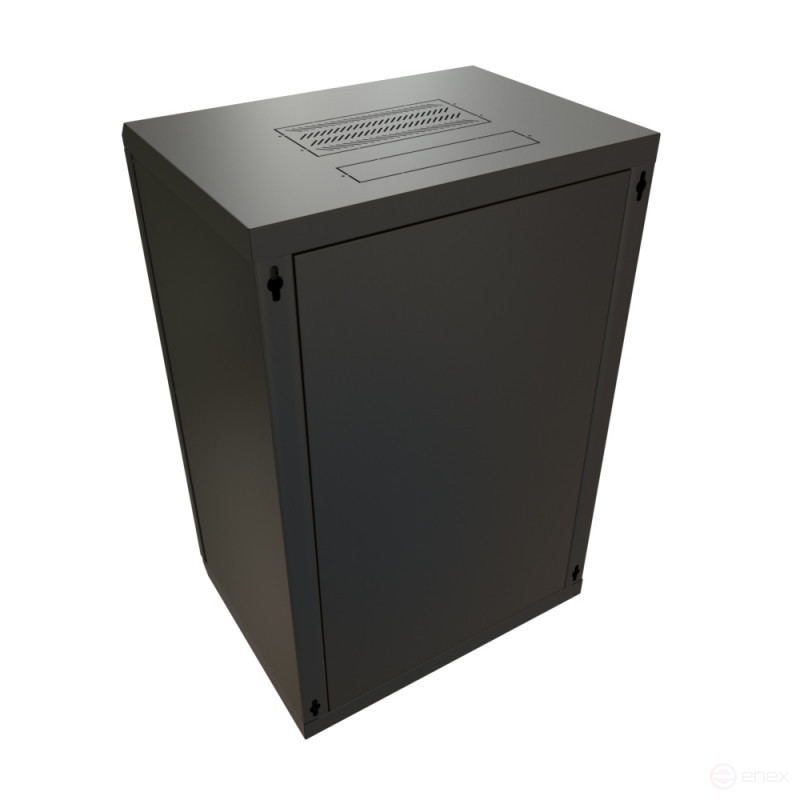 WRline WR-TW-2245-SR-RAL9004 Шкаф настенный 19-дюймовый (19"), 22U, 1086x600х450мм, цельнометаллическая дверь с замком, цвет черный (RAL 9004) (разобранный)