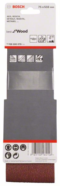 Set of 3 X440 75 x 533 mm, 60; 80; 100