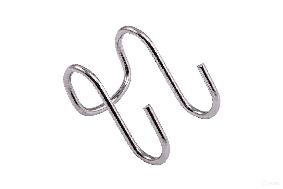 Крючок на трубу d16 двойной хром AKS