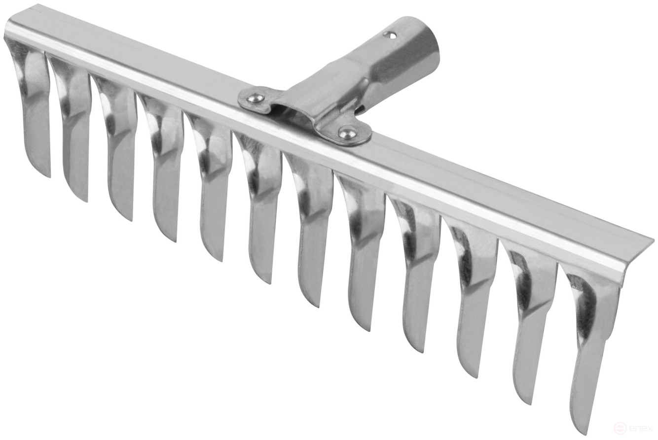 Грабли, витой зуб, нержавеющая сталь, 12 зубьев, без черенка
