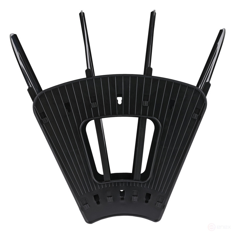 Лоток для бумаг веерный СТАММ "Эконом", 4-х секционный, черный