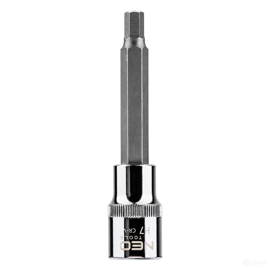 End head with HEX 1/2 bit insert, H7 x 100 mm