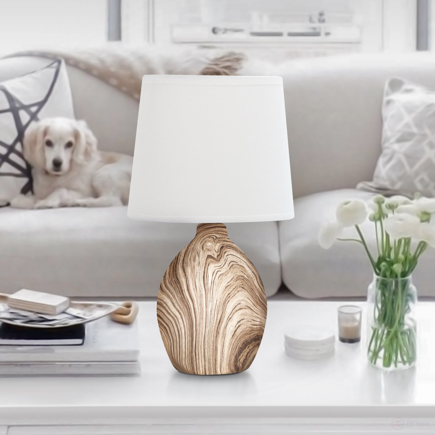 Rivoli Chimera 7072-503 Table Lamp 1* E14 40W Ceramic Light Wood