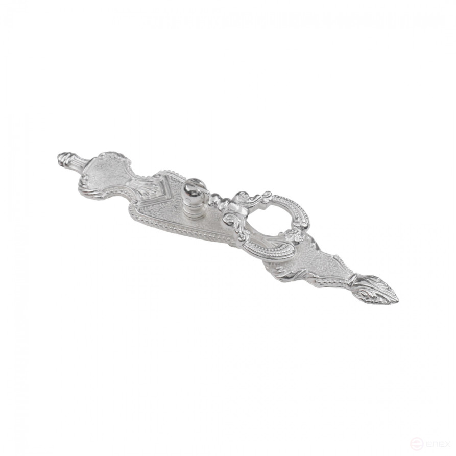 Ручка меб. кнопка мет. FLORENTINO-ключ белое серебро, AKS