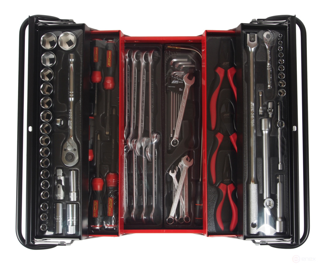 75-piece tool kit in a portable toolbox (5 trays) JTC