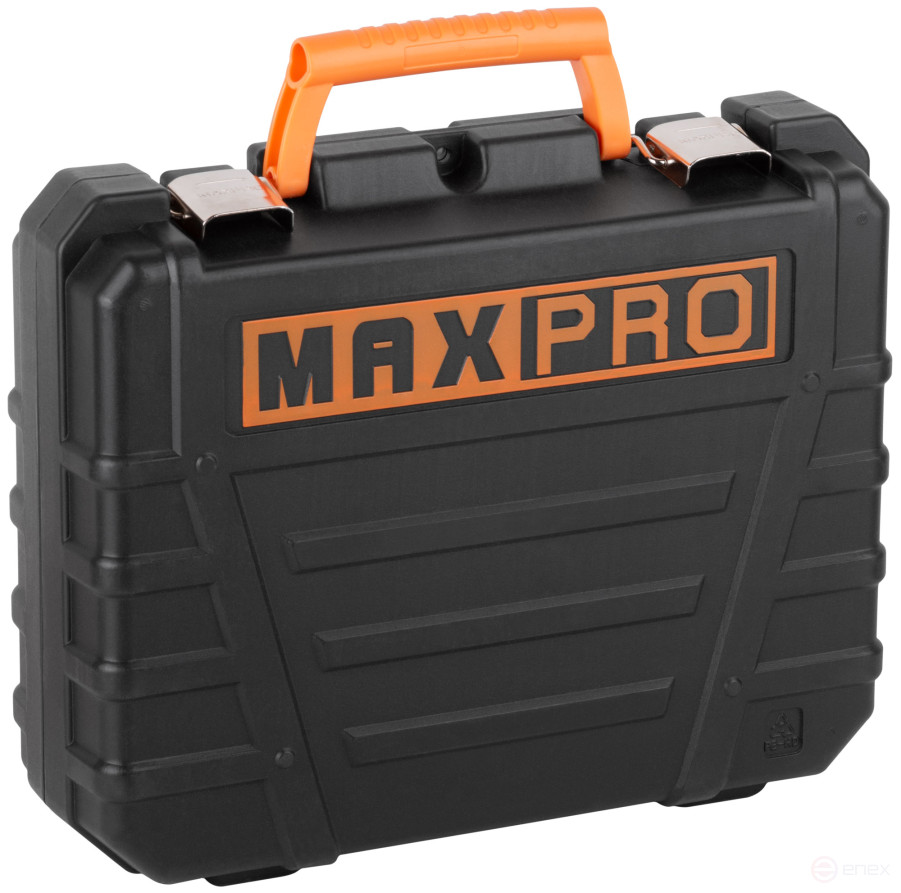 MAX-PRO Cordless Screwdriver 14.4 V; 0-350/0-1250 rpm; 10 mm; 28 Nm; 2 batteries (Li-Ion) x1.5 Ah; 15+1; 1 hour; speed control; rubber