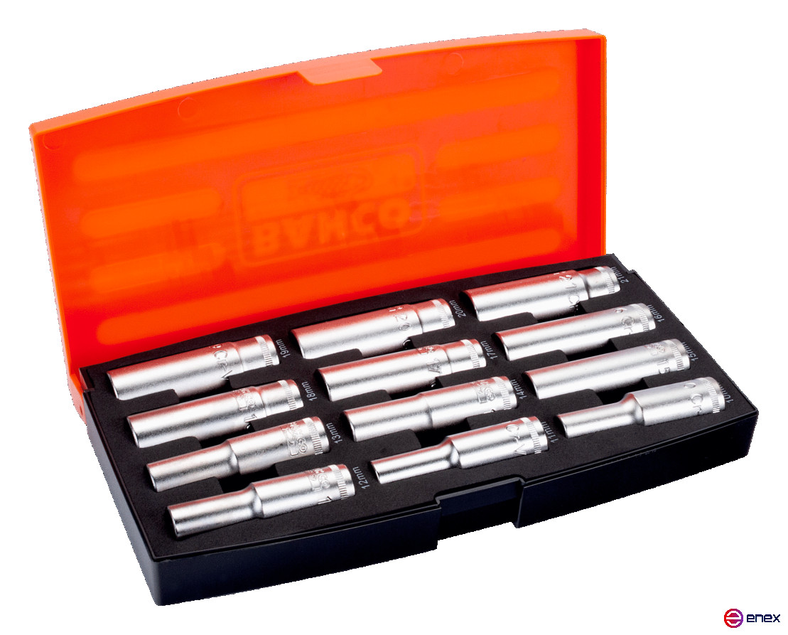 1/2" Set of elongated end heads, 12 pcs.