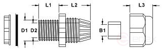 Ввод кабельный IP 68, PG36, цвет черный (упак.5шт)