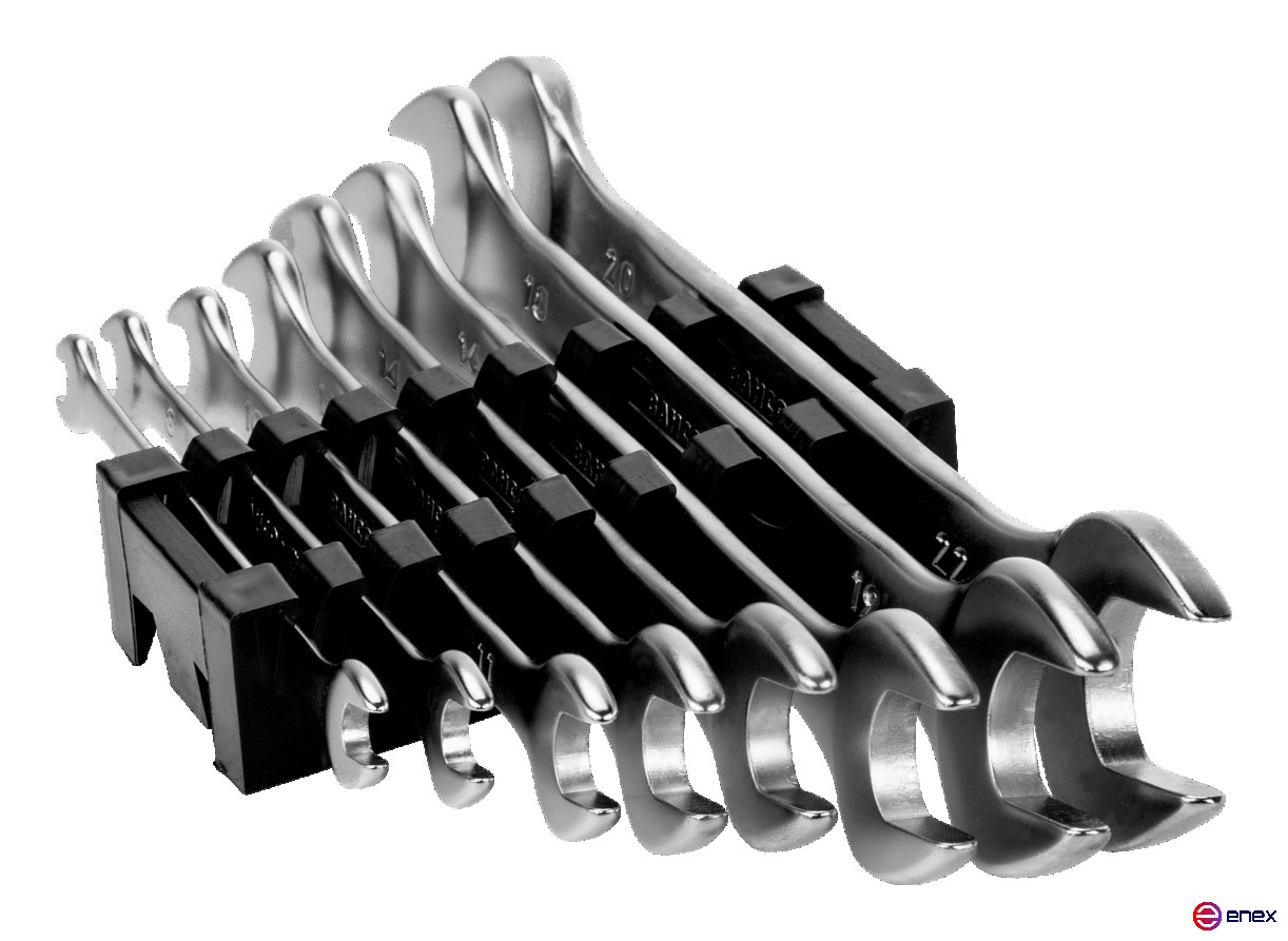 Набор ключей рожковых 6 - 22 мм, 8 шт, пластиковый зажим