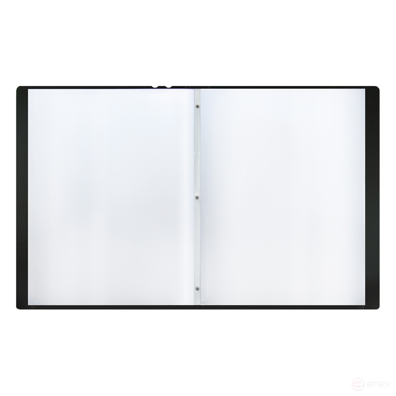 Folder with 40 Berlingo "Steel&Style" inserts, 25 mm, 1800 microns, plastic (polyf), black